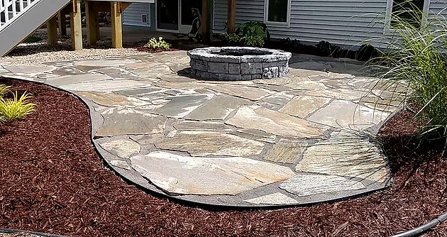 Beautiful Flagstone Patio and Fire Pit